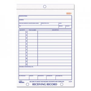 Rediform Receiving Record Book, 5 9/16 x 7 15/16, Two-Part Carbonless, 50 Sets/Book RED2L259 2L259