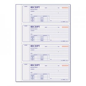 Rediform Receipt Book, 7 x 2 3/4, Carbonless Duplicate, 400 Sets/Book RED8L816 8L816