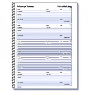 Rediform Voice Mail Wirebound Log Books, 8 x 10 5/8, 500 Sets/Book RED51114 51114