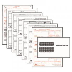 TOPS W-2 Tax Form/Envelope Kits, 8 1/2 x 5 1/2, 6-Part, Inkjet/Laser, 24 W