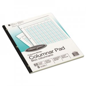 Wilson Jones Accounting Pad, Eight Six-Unit Columns, 8-1/2 x 11, 50-Sheet Pad WLJG7208A WG7208A