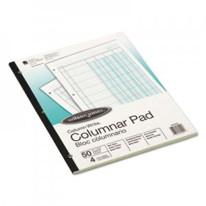 Wilson Jones Accounting Pad, Four Eight-Unit Columns, Two-sided, Letter, 50-Sheet Pad WLJG7204A WG7204A