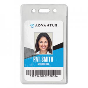 Advantus Proximity ID Badge Holder, Vertical, 2 3/8w x 3 3/8h, Clear, 50/Pack AVT75451 75451