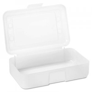 Advantus Gem Polypropylene Pencil Box with Lid, Clear, 8 1/2 x 5 1/2 x 2 1/2 AVT34104