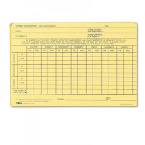 TOPS Employee Time Report Card, Weekly, 6 x 4, 100/Pack TOP3017 3017