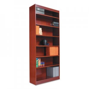 Alera Square Corner Wood Bookcase, Six-Shelf, 35-5/8w x 11-3/4d x 72h, Medium Cherry ALEBCS67236MC
