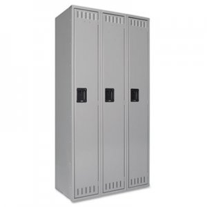 Tennsco Single Tier Locker, Three Units, 36w x 18d x 72h, Medium Gray TNNSTS121872CMG STS121872CMG