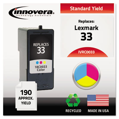 Innovera Remanufactured 18C0033 (33) Ink, Tri-Color IVRC0033