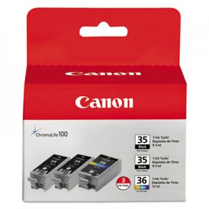 Canon 1509B007 (CLI-36) Ink, Black/Tri-Color, 3/PK CNM1509B007 1509B007