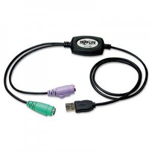 Tripp Lite USB to PS/2 Adapter, USB-A Male to 2 x PS/2 Female, 18" TRPB015000 B015-000