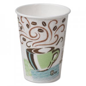 Dixie Hot Cups, Paper, 8oz, Coffee Dreams Design, 500/Carton DXE5338DX 5338DX