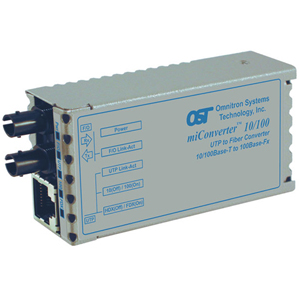 Omnitron miConverter 10/100 ST Multimode 5km UK AC Powered 1100-0-4 1100-0-x