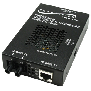 Transition Networks Fast Ethernet Media Converter E-100BTX-FX-05(LC)NA E-100BTX-FX-05(LC)