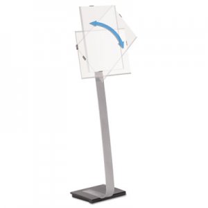 Durable Info Sign Duo Floor Stand, Tabloid-Size Inserts, 15 x 50, Clear DBL481523 481523