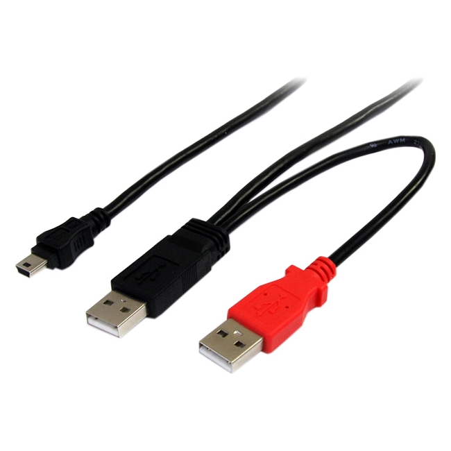 StarTech.com 3ft USB Y Cable for External Hard Drive USB2HABMY3