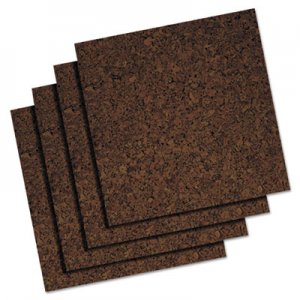 Quartet Cork Panel Bulletin Board, Brown, 12 x 12, 4 Panels/Pack QRT101 15050Q