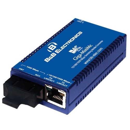 B+B Smallest, Most Reliable Gigabit Switching Media Converter 856-10728