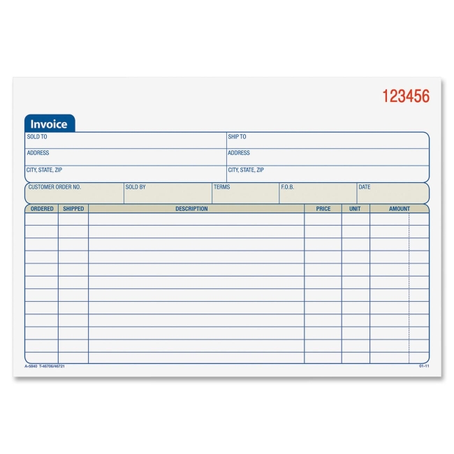 Globe-Weis Carbonless Invoice Book DC5840 ABFDC5840
