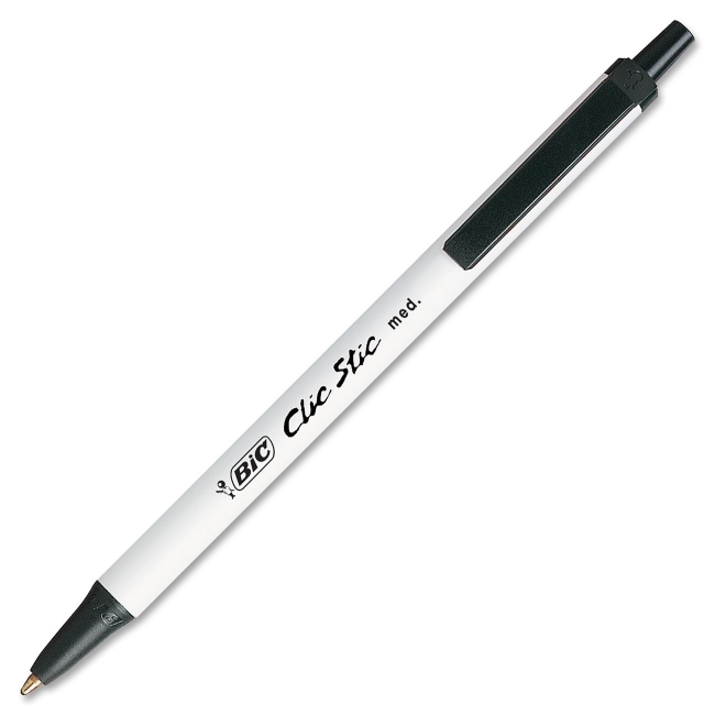 BIC Clic Stic Retractable Pen CSM11-BK BICCSM11BK CSM11 BLK