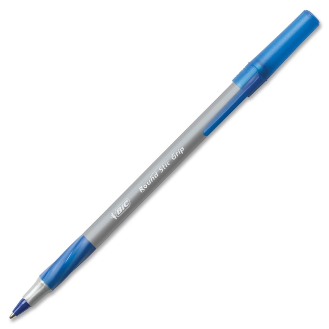 BIC Round Stic Comfort Grip Ballpoint Pen GSFG11-BE BICGSFG11BE GSFG11 BLU