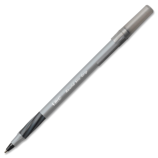 BIC Round Stic Comfort Grip Ballpoint Pen GSFG11-BK BICGSFG11BK GSFG11 BLK