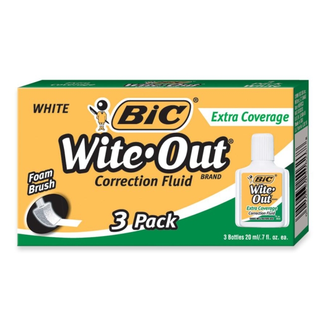 BIC Wite-Out Extra Coverage Correction Fluid WOFEC324 BICWOFEC324
