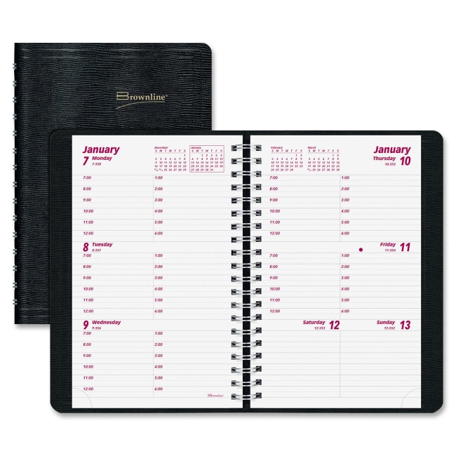 Brownline Hourly Appointment Weekly Planner CB75BLK REDCB75BLK