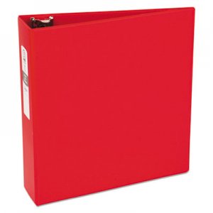 Avery Economy Non-View Binder with Round Rings, 11 x 8 1/2, 3" Capacity, Red AVE03608 03608