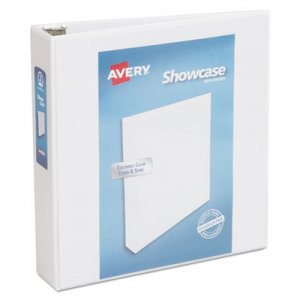 Avery Showcase Economy View Binder w/Round Rings, 11 x 8 1/2, 2" Cap, White AVE19701 19701