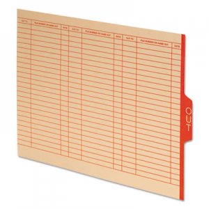Pendaflex End Tab Outguides, Red Center "OUT" Tab, Manila, Letter, 100/Box PFX5251 5251EE