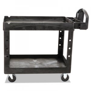 Rubbermaid Commercial Heavy-Duty Utility Cart, Two-Shelf, 25 9/10w x 45 1/5d x 32 1/5h, Black