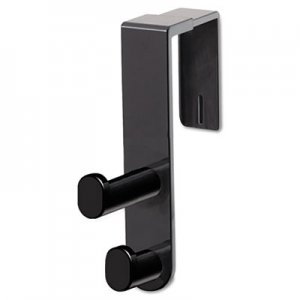 Safco Plastic Coat Hook, 2-Hook, 1 3/4 x 6 1/2 x 7 3/4, Black SAF4225BL 4225BL