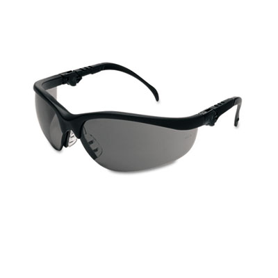 Crews Klondike Plus Safety Glasses, Black Frame, Gray Lens KD312 CRWKD312