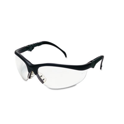 Crews Klondike Plus Safety Glasses, Black Frame, Clear Lens KD310 CRWKD310