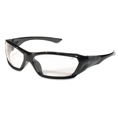 Crews ForceFlex Safety Glasses, Black Frame, Clear Lens FF120 CRWFF120