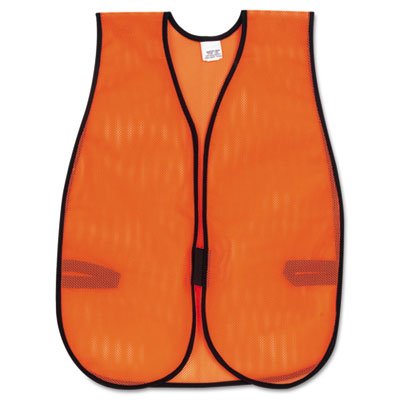 MCR Safety Orange Safety Vest, Polyester Mesh, Hook Closure, 18" x 47", One Size V201 CRWV201