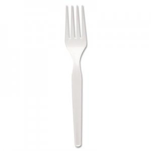 Dixie Plastic Cutlery, Heavy Mediumweight Forks, White, 1000/Carton DXEFM217 FM217