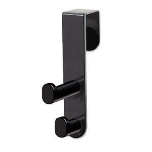 Safco Plastic Coat Hook, 2-Hook, 1 3/4 x 3 3/4 x 7 3/4, Black 4227BL SAF4227BL