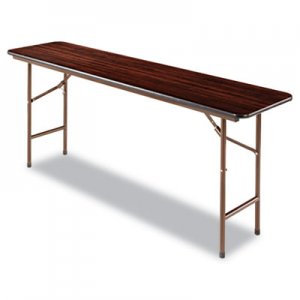 Alera Wood Folding Table, Rectangular, 72w x 18d x 29h, Walnut ALEFT727218MY FT727218MY