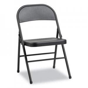 Alera Steel Folding Chair with Two-Brace Support, Graphite, 4/Carton ALEFC94B