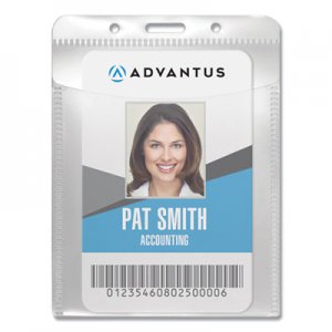 Advantus PVC-Free Badge Holders, Vertical, 3" x 4", Clear, 50/Pack AVT75604 75604