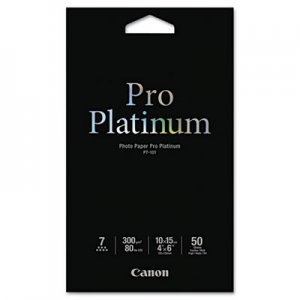 Canon Photo Paper Pro Platinum, High Gloss, 4 x 6, 80 lb., White, 50 Sheets/Pack CNM2768B014 2768B014