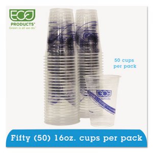 Eco-Products BlueStripe 25% Recycled Content Cold Cups Convenience Pack, 16 oz, 50/Pk ECOEPCR16PK EP-CR16PK