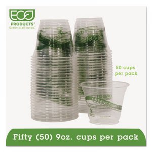 Eco-Products GreenStripe Renewable & Compostable Cold Cups Convenience Pack- 9oz., 50/PK ECOEPCC9SGSPK EP-CC9S-GSPK
