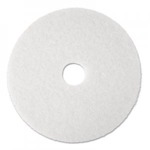 3M Super Polish Floor Pad 4100, 13" Diameter, White, 5/Carton MMM08477 4100