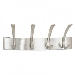 Safco Metal Coat Rack, Steel, Wall Rack, Four Hooks, 14-1/4w x 4-1/2d x 5-1/4h