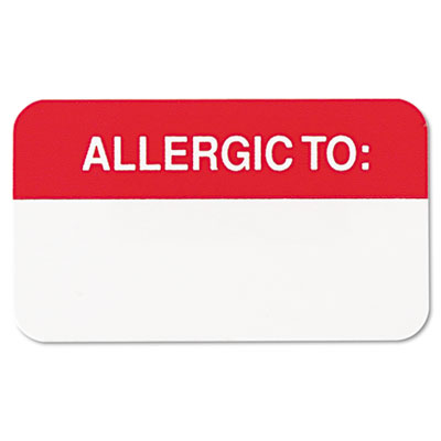 Tabbies Medical Labels for Allergies, 7/8 x 1-1/2, White, 250/Roll TAB01000 MAP1000