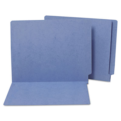 S J Paper Water/Paper Cut-Resistant Folders, Straight Tab, Letter, Blue, 100/Box S13636 SJPS13636