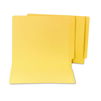 S J Paper Water/Paper Cut-Resistant Folders, Straight Tab, Letter, Yellow, 100/Box S13632 SJPS13632