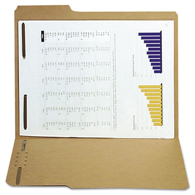 S J Paper Reinforced Kraft Folder, Two Fasteners, 1/3 Cut Top Tab, Letter, Brown, 50/Box S12541 SJPS12541